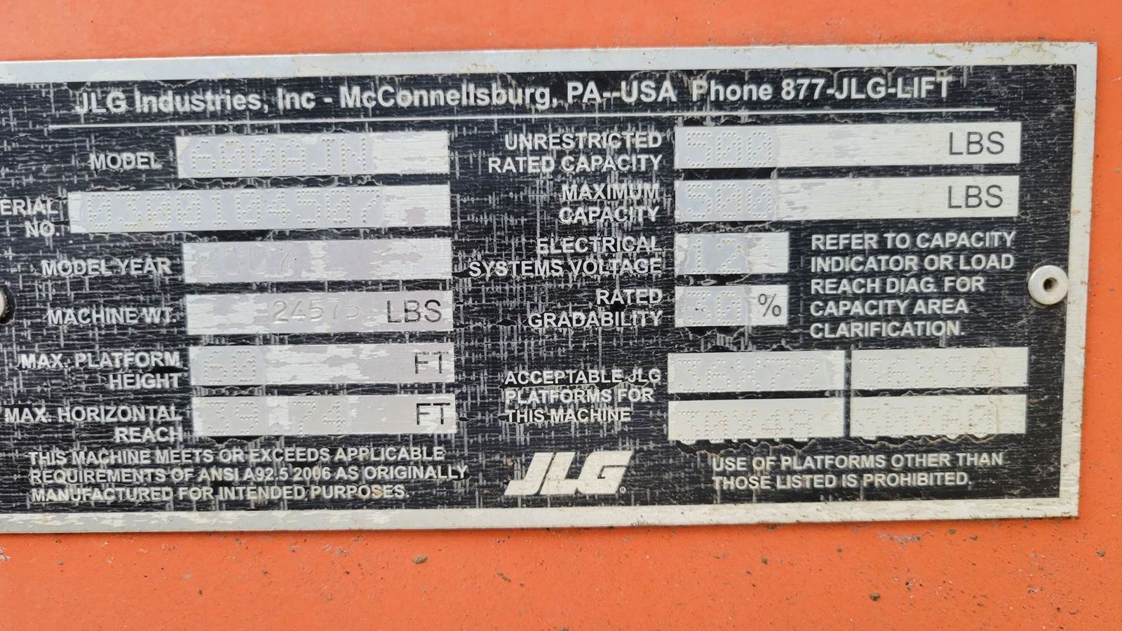 2007 JLG 600 AJN 60' Boom Lift - photo 2