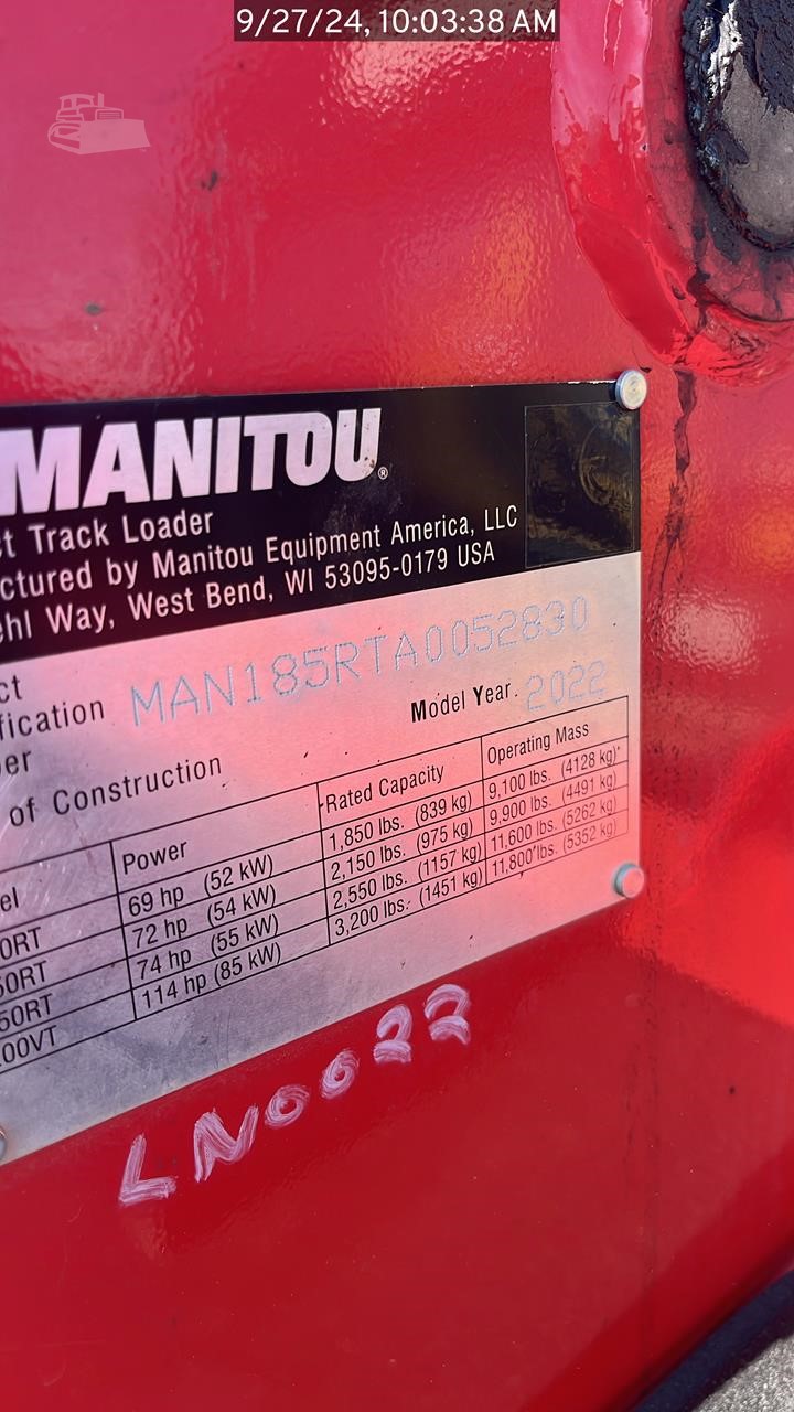 2022 MANITOU 1850RT Used Track Skid Steer - photo 6